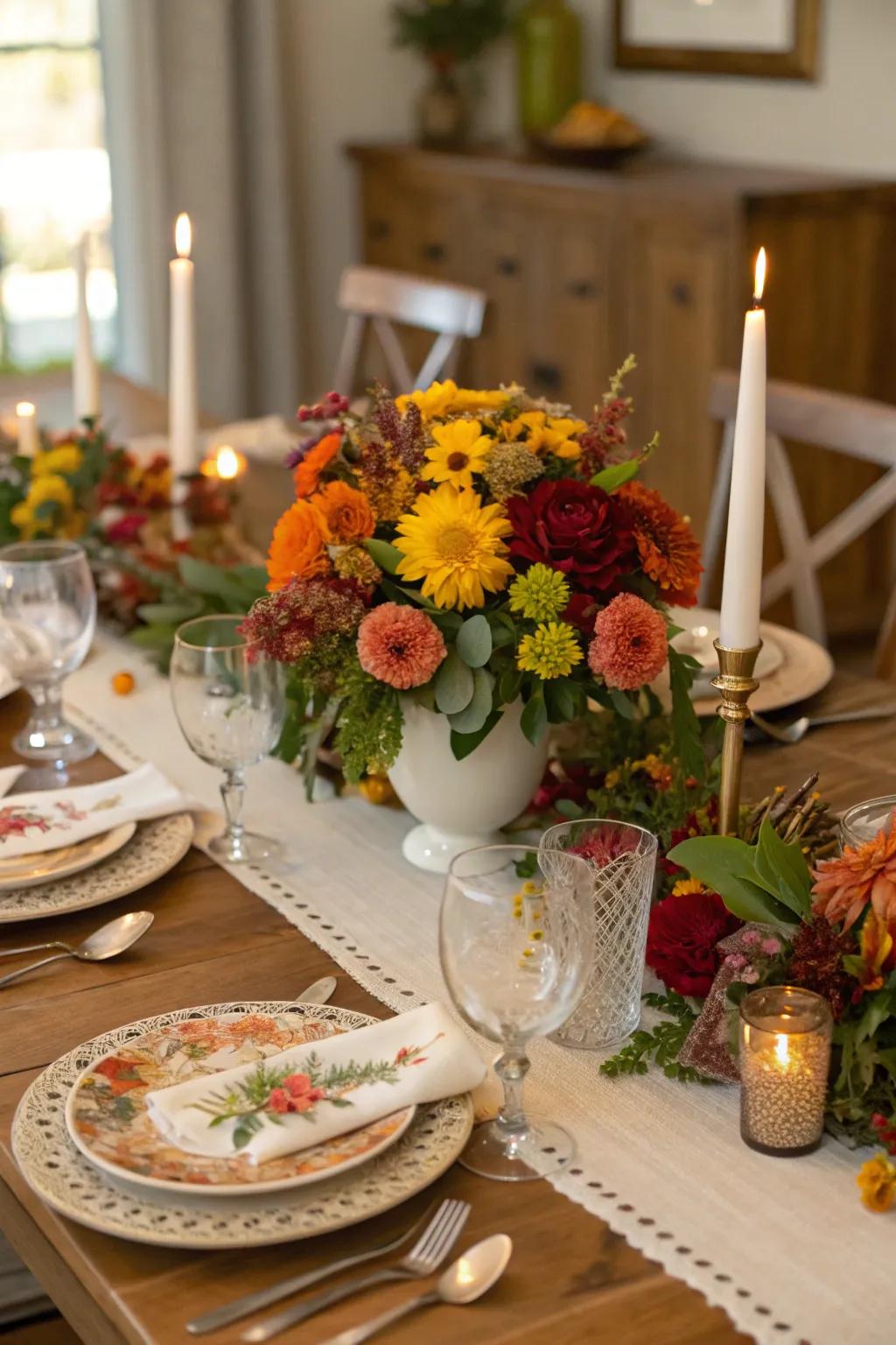Small flower collections contribute a fragrant and fresh touch to your table.