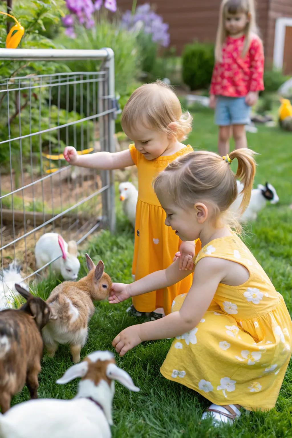 A petting farm encounter offering delightful creature interactions.