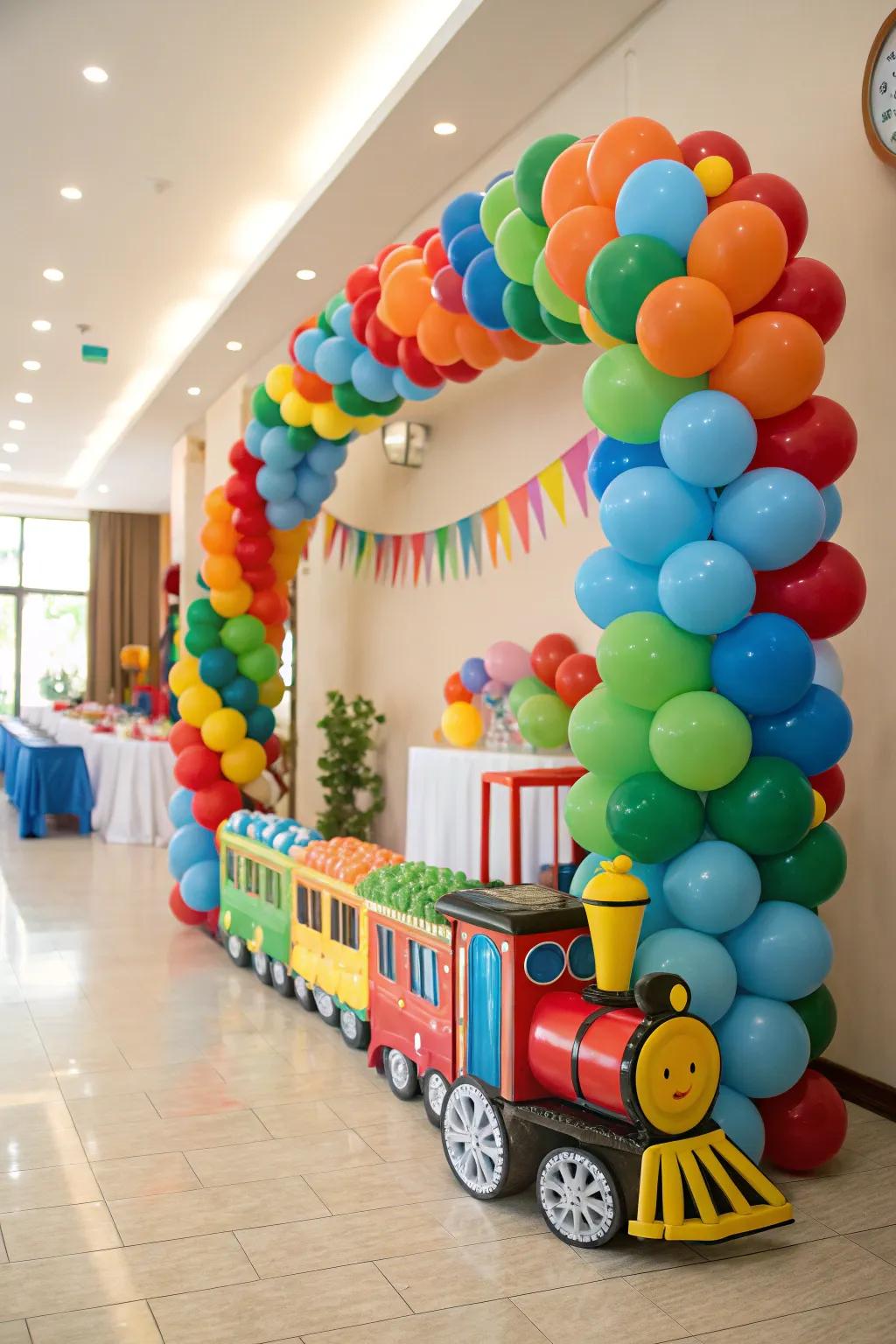A balloon decoration adds a burst of joy.