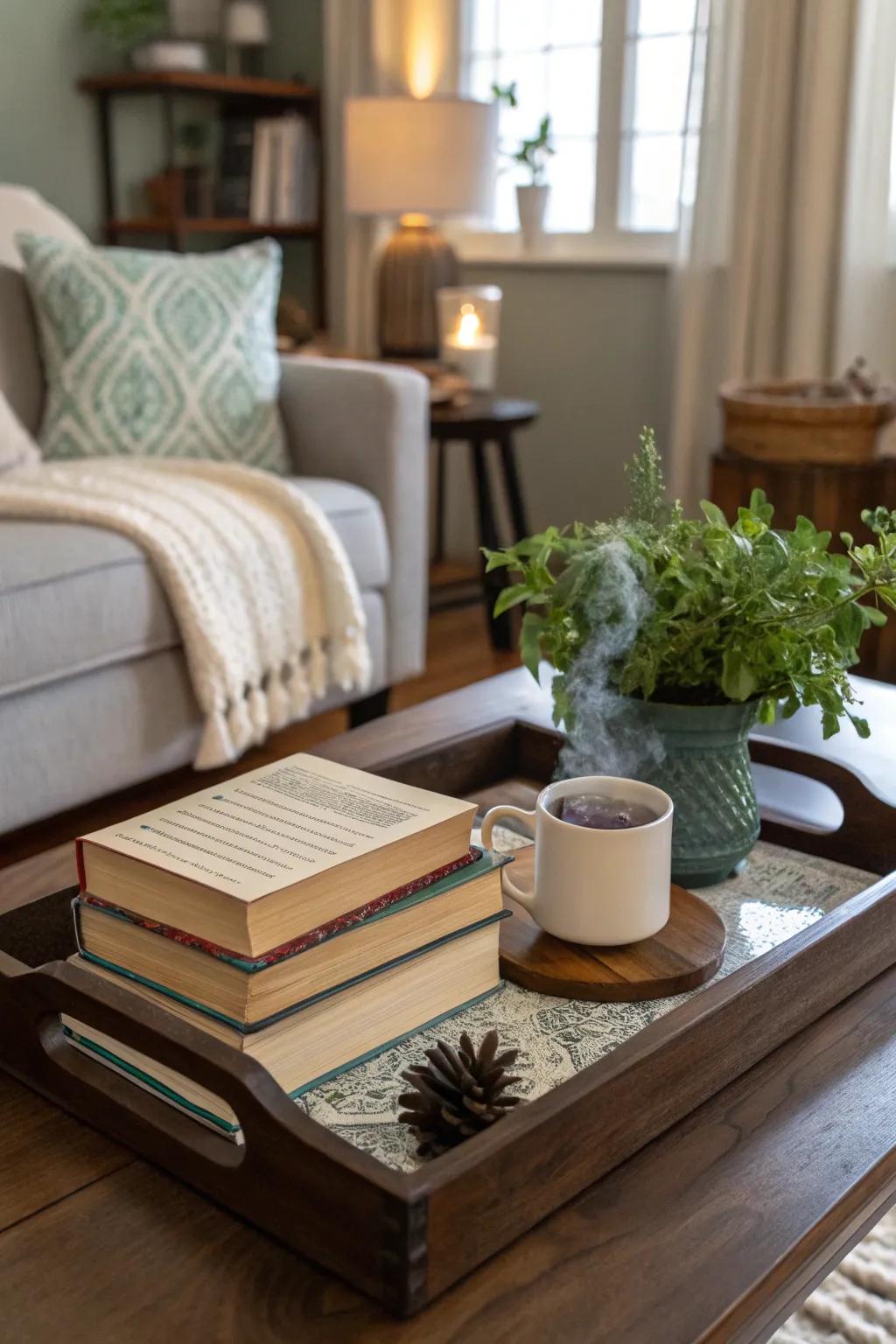 Tell a story with a themed tray setting.