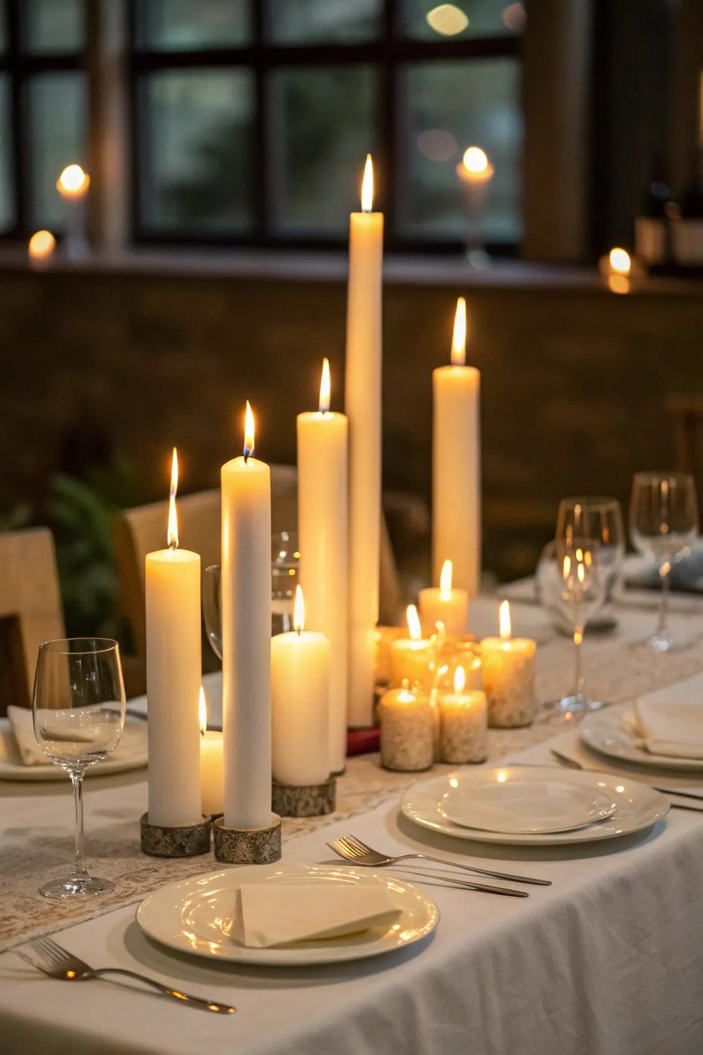 Romantic candlelight arrangement