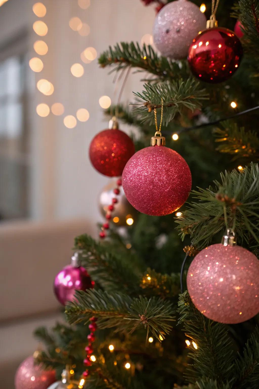 Sparkly decorations add sparkle and enchantment to your tree.