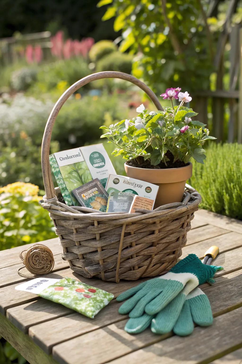 A gardener's happiness basket for those with an appreciation for plants.