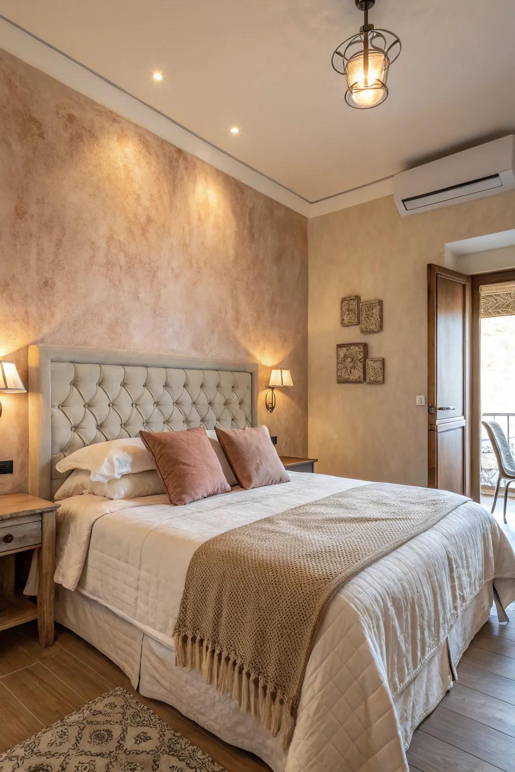 Create a stunning focal point with a Plaster of Venice Set headboard.
