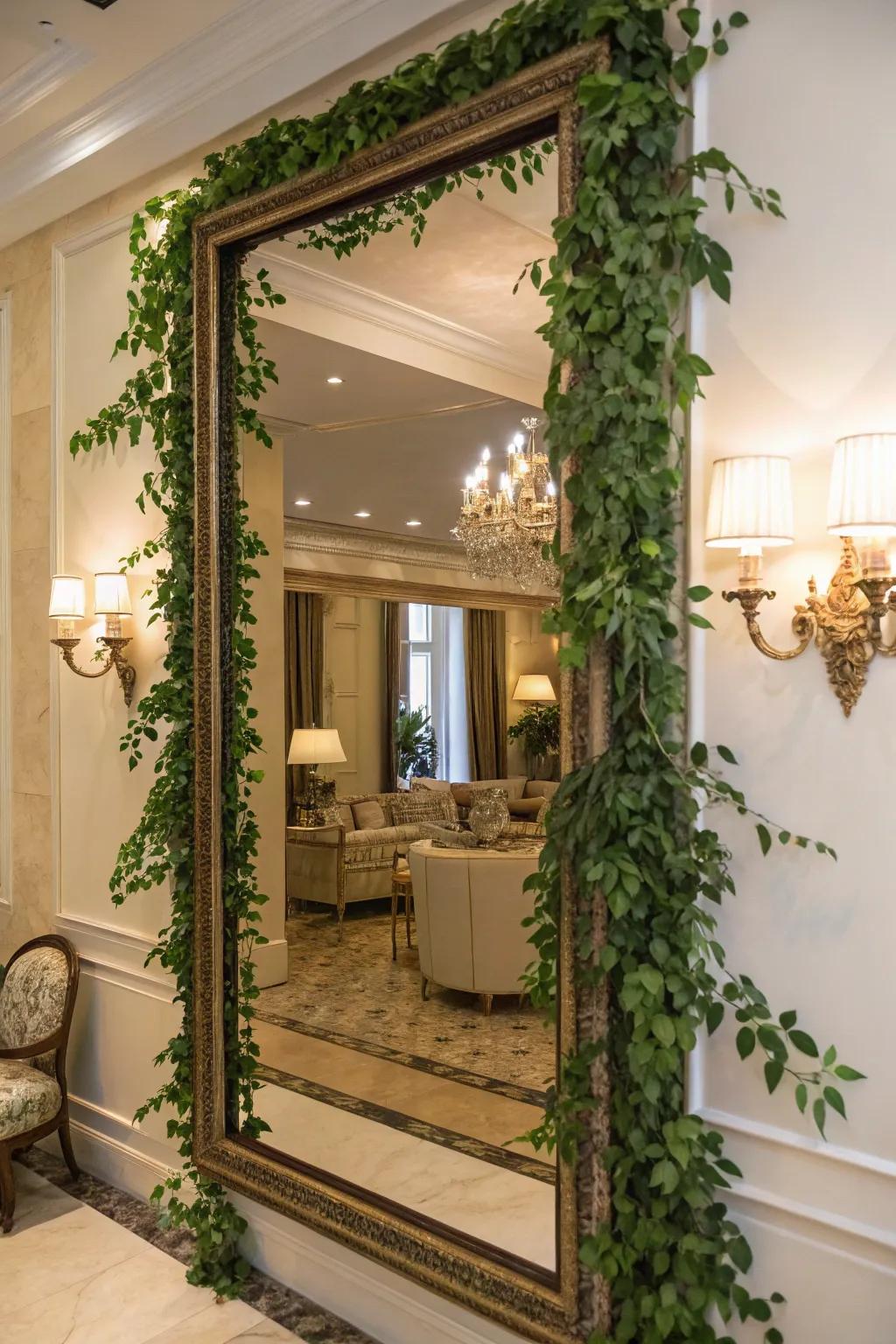 Accent your mirrors using elegant vines.