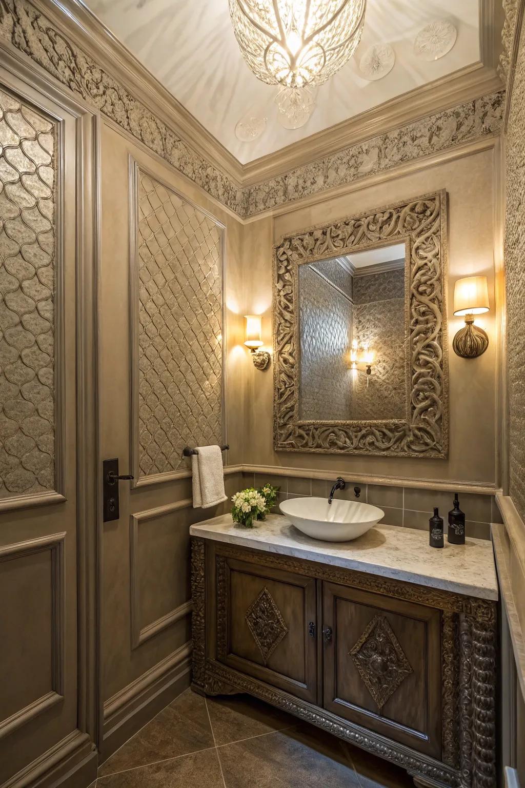 Incorporate depth using creative wall textures.