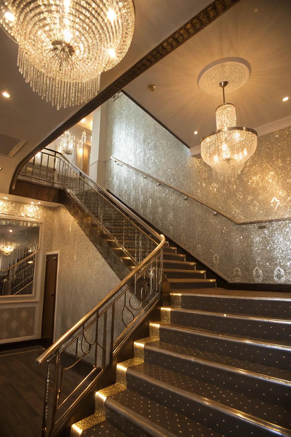 Introduce a glamorous feel using shimmering aspects.