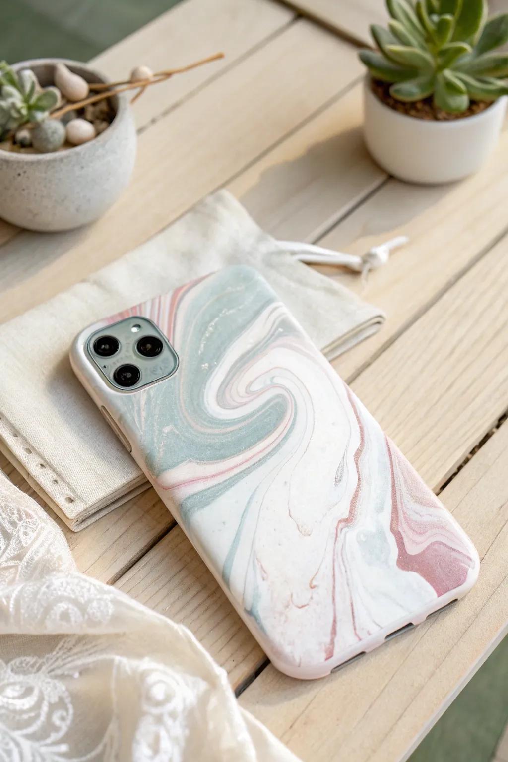 Transform your phone into a work of art with this stunning marbled case, where Scandinavian elegance meets Boho flair.