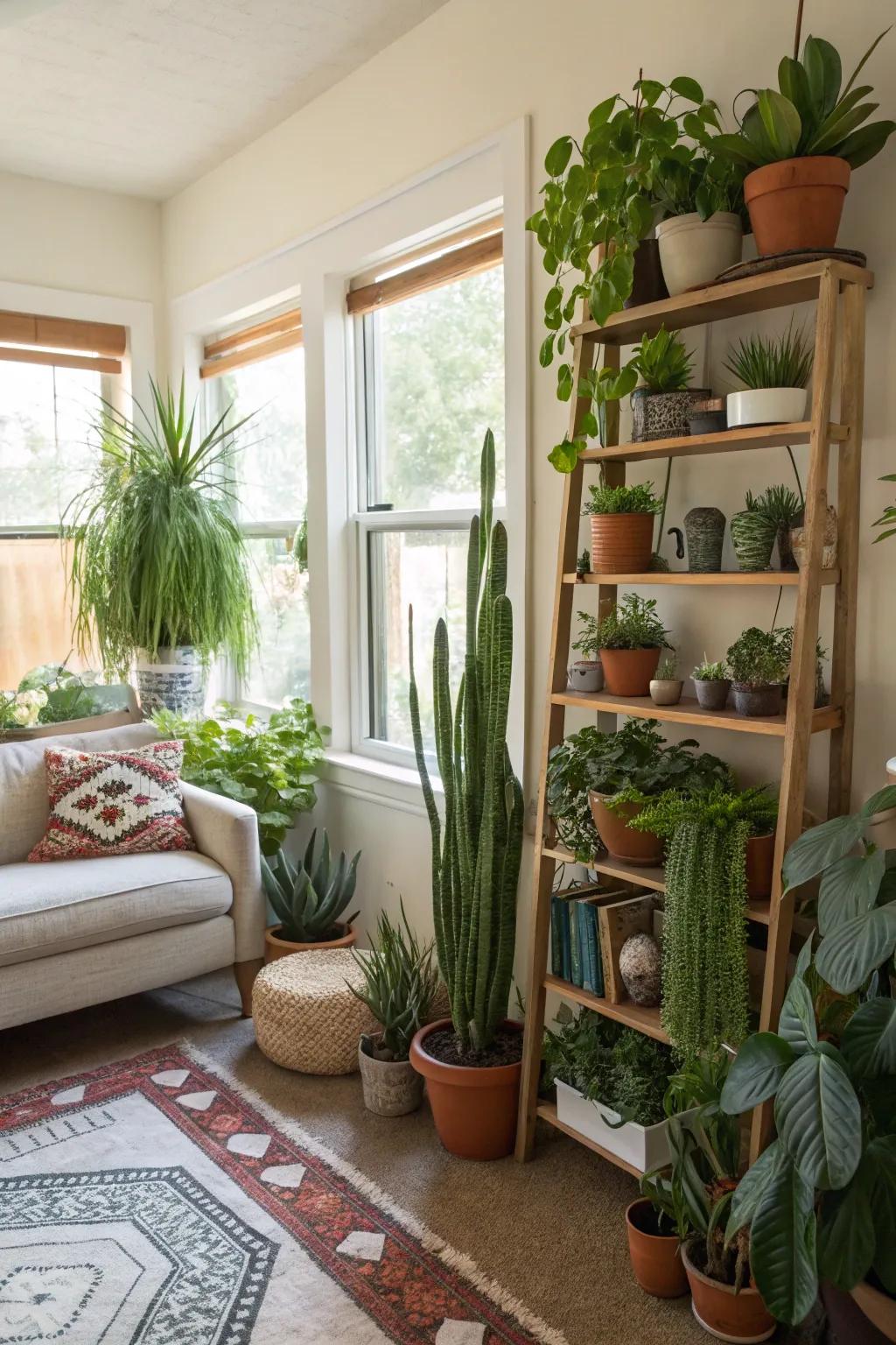 Botanical life introduces a natural and vibrant touch to your living room.