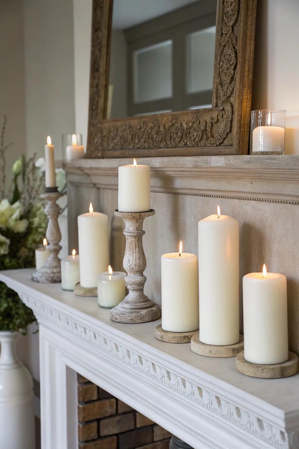 Candle details that warm the heart.