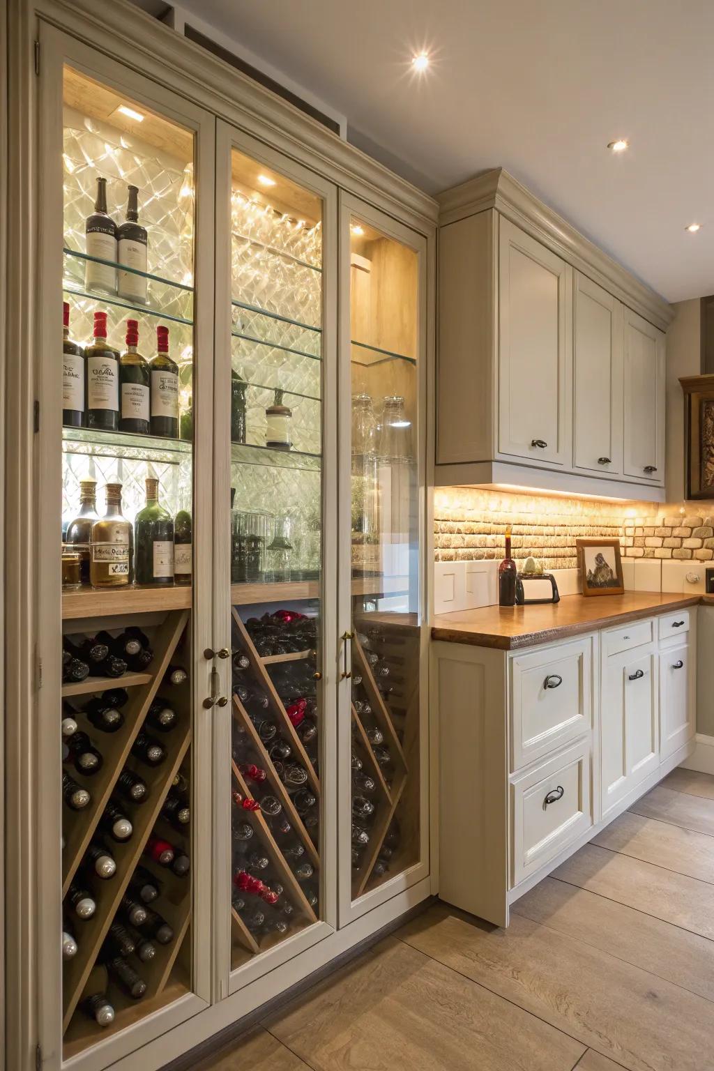 Glass-front cabinets protect and showcase your collection elegantly.