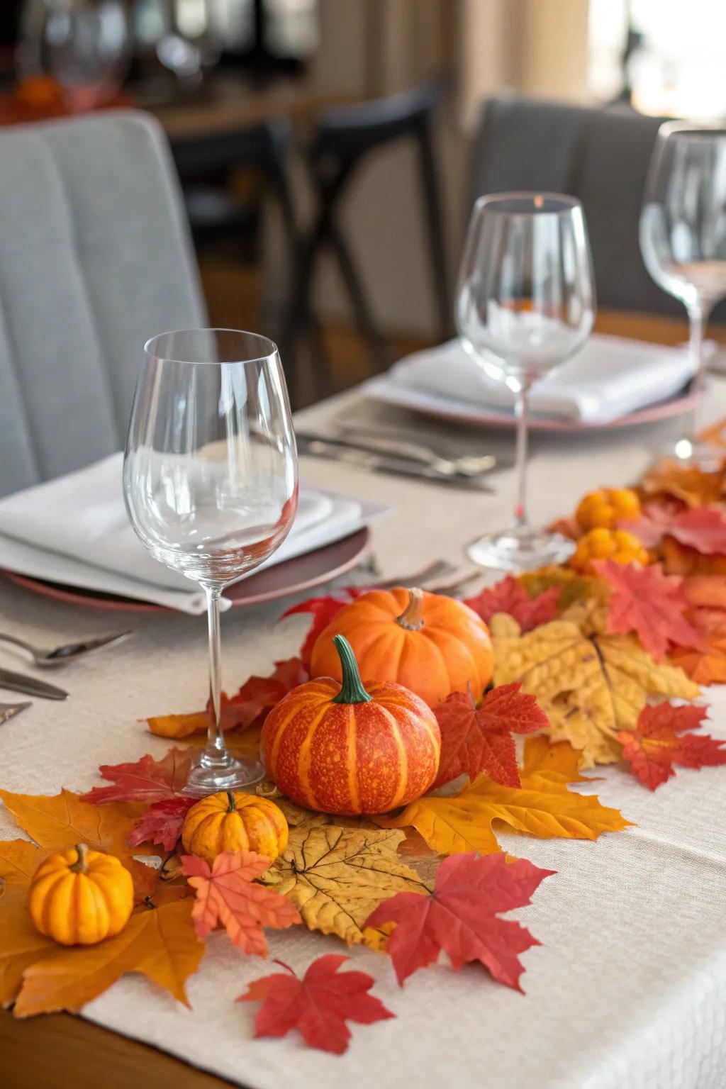 Seasonal decorations infuse your table with organic beauty.
