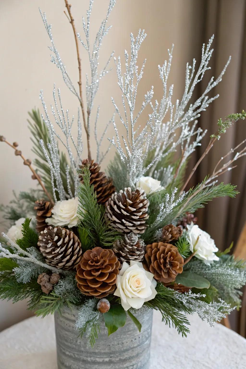 Winter floral installations carry nature's elegance indoors.