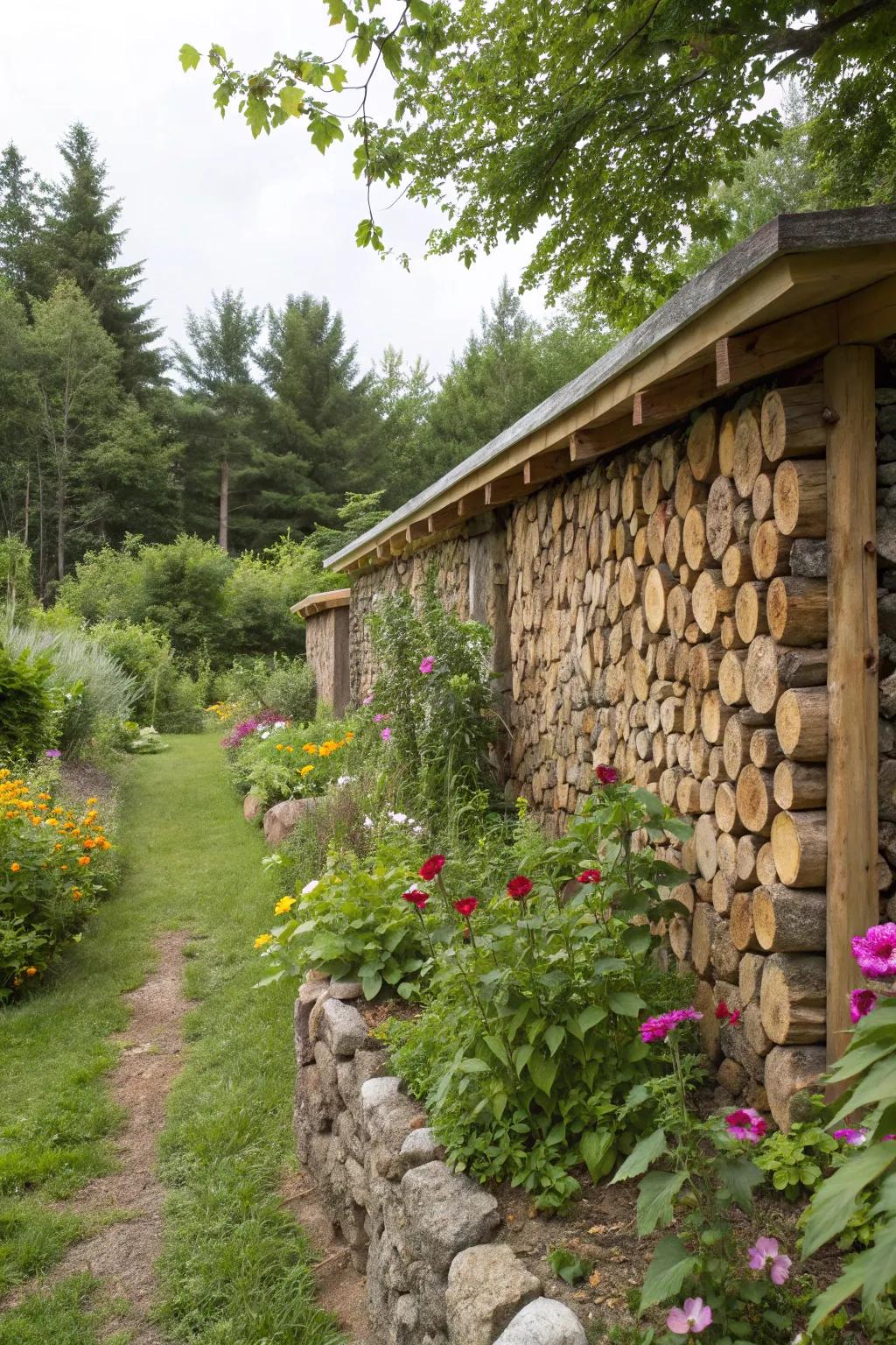 Conceal and beautify with creative cordwood walls.