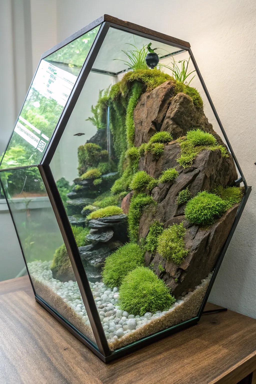 Append depth through a mysterious mossy precipice design.