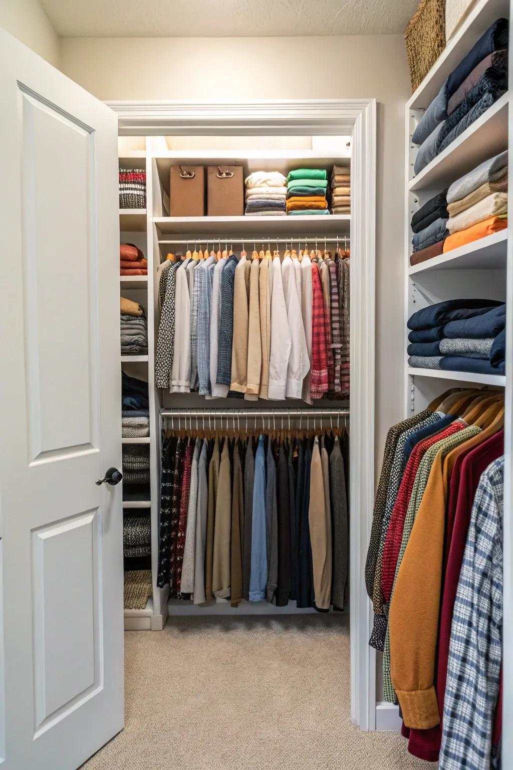 Seasonal closet rotation for optimum functionality.
