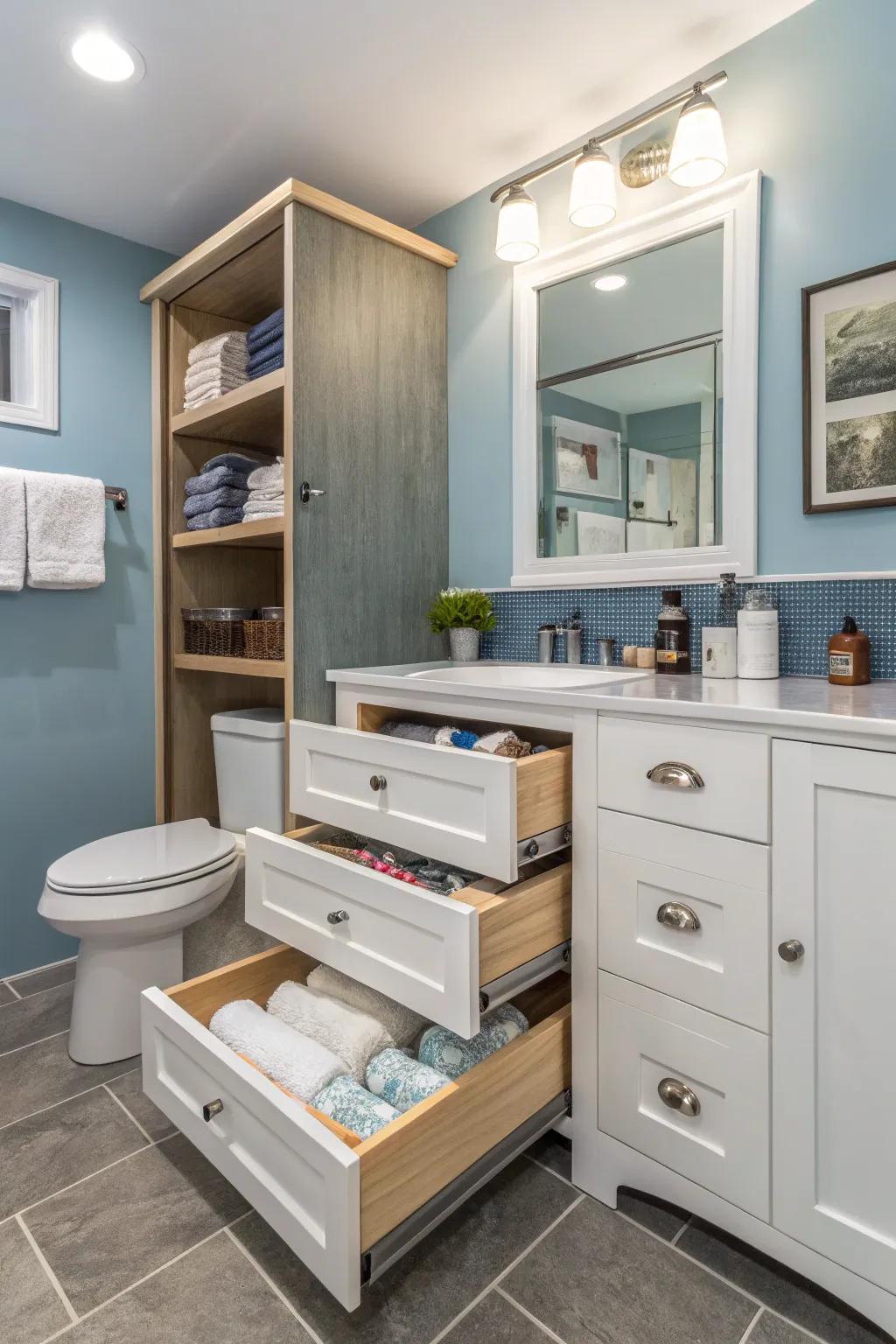 Smart storage keeps your bathroom clutter-free and organized.