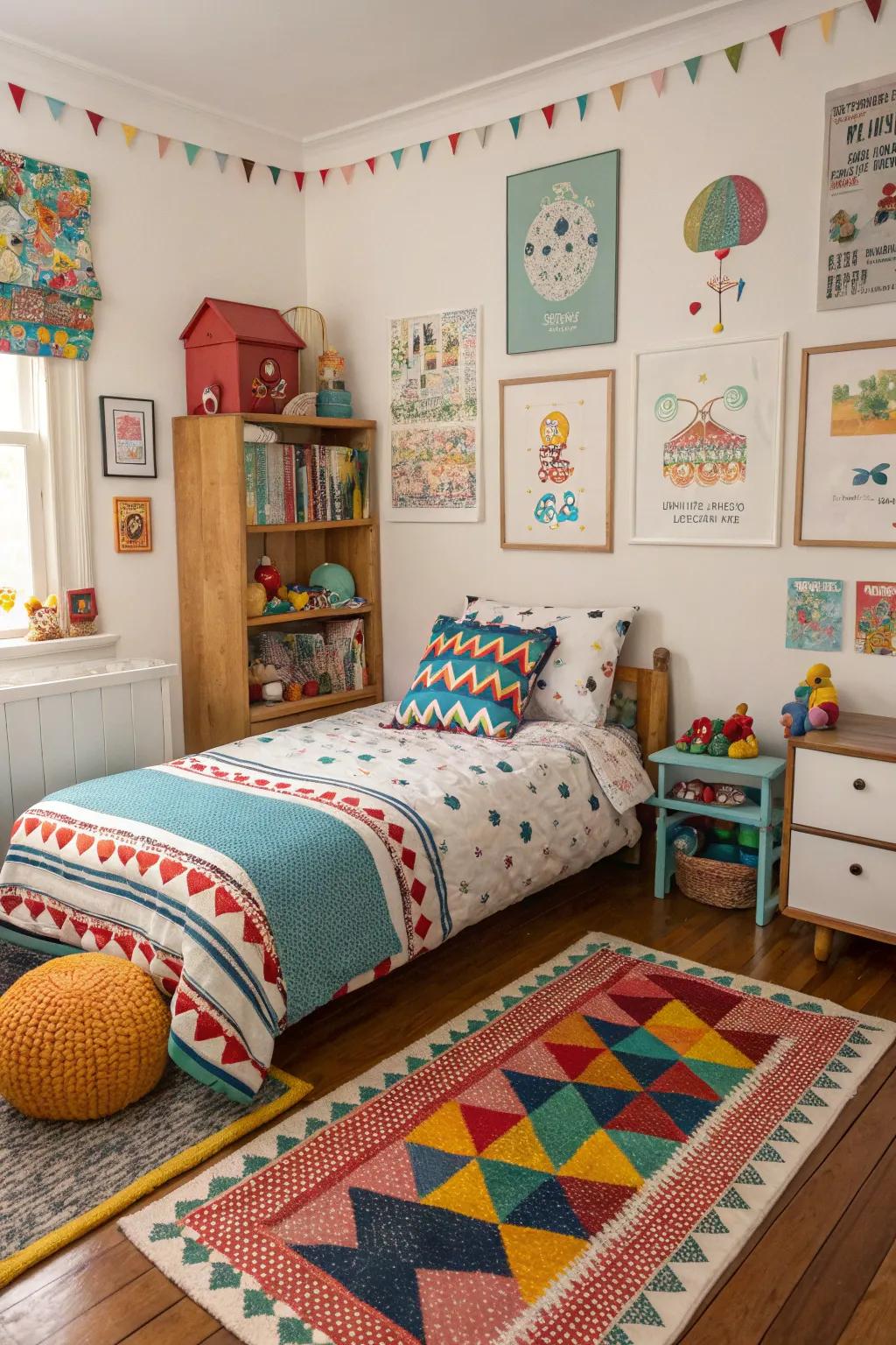 Patterns that add playful charm to the room.