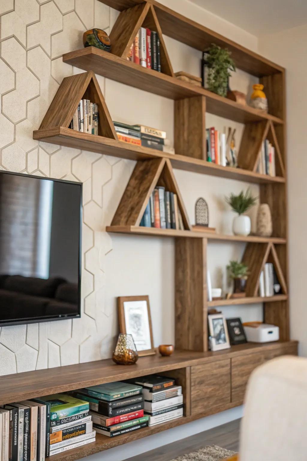 Display your treasures using fashionable divider shelves.