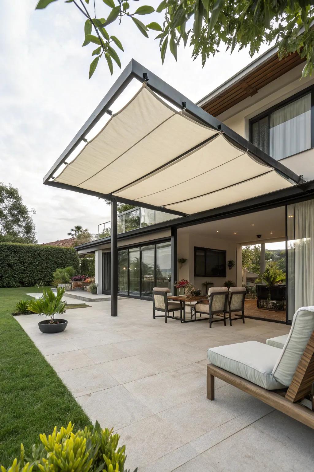 Maximize space via a cantilevered awning.