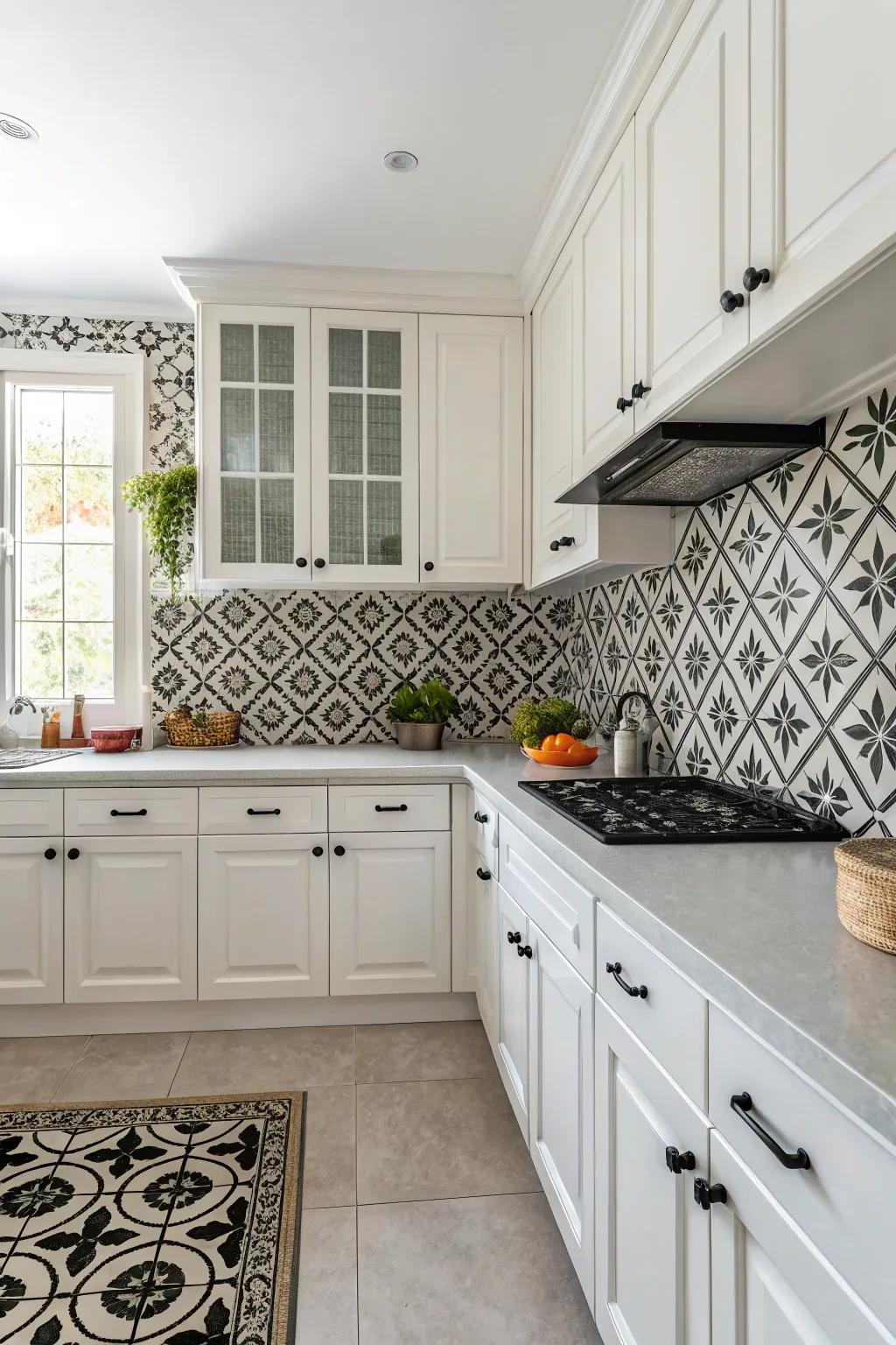 A contrast backsplash adds timeless elegance to this kitchen.
