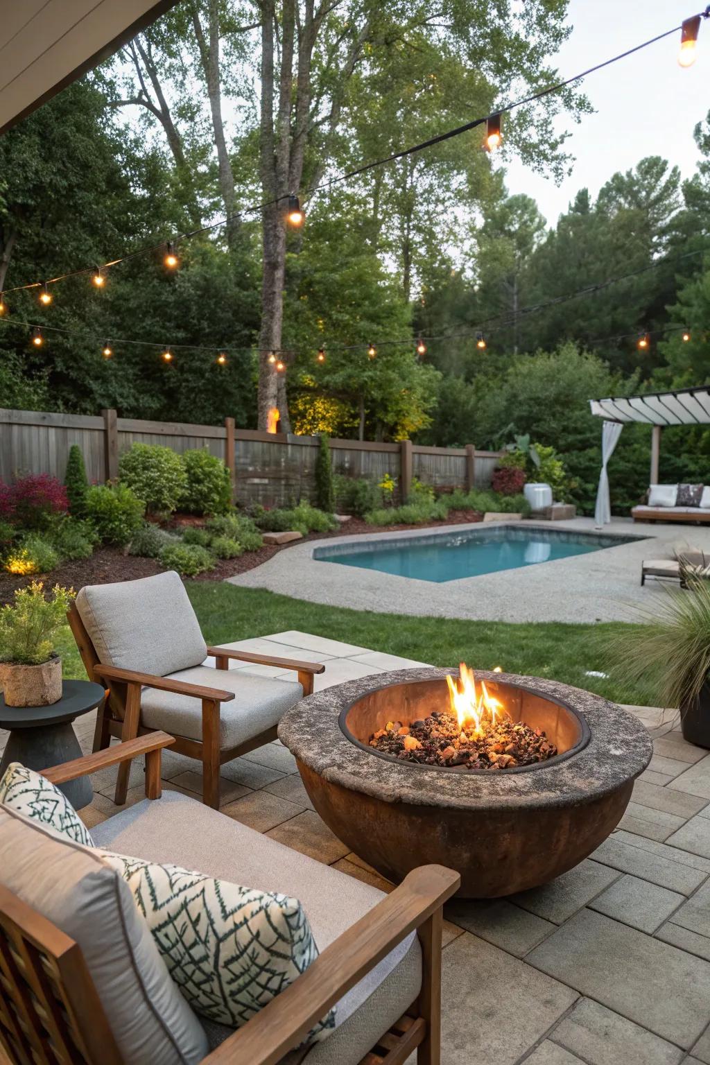 Add warmth and charm with a country campfire basin.