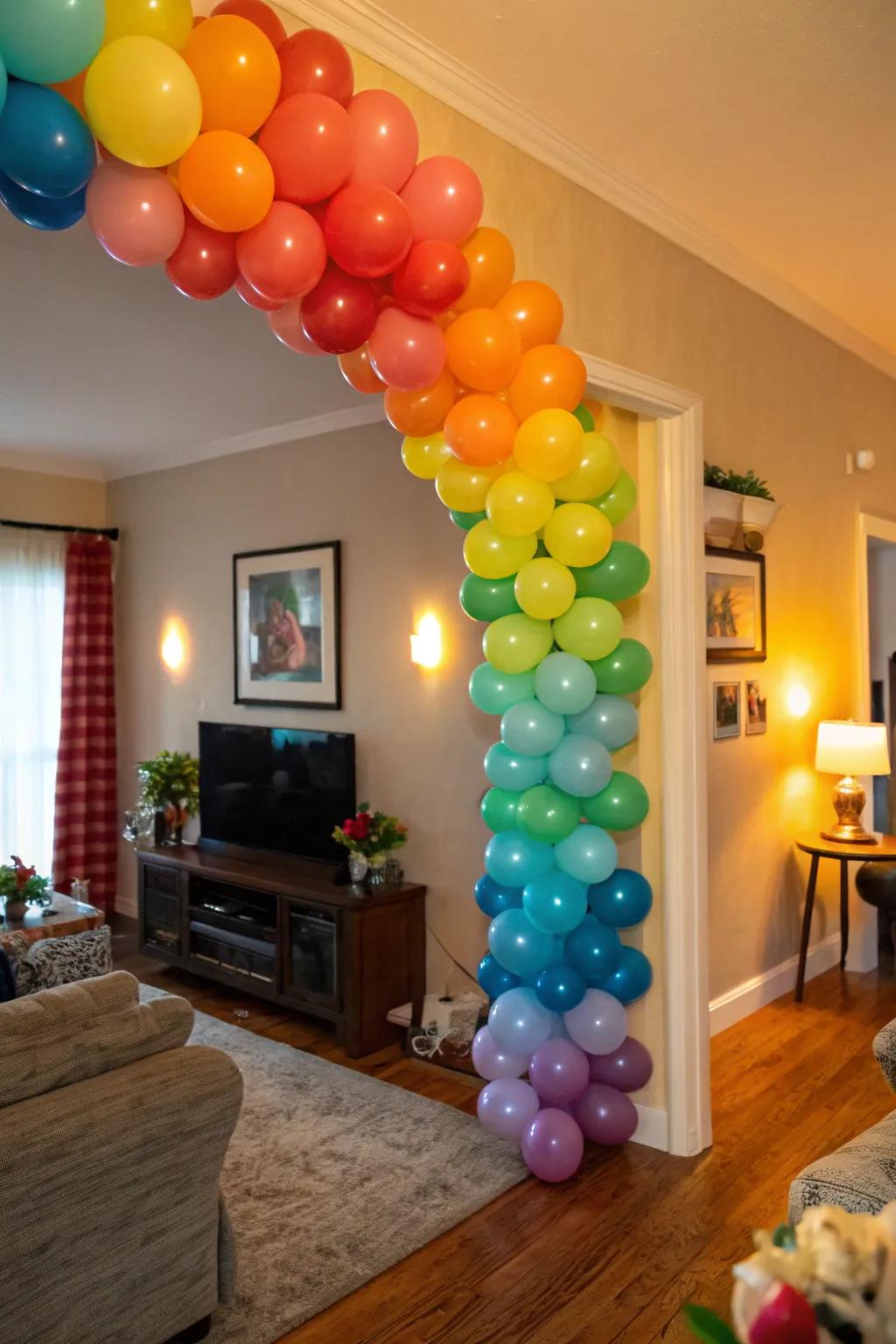 Balloon chains bring vibrancy and fun.