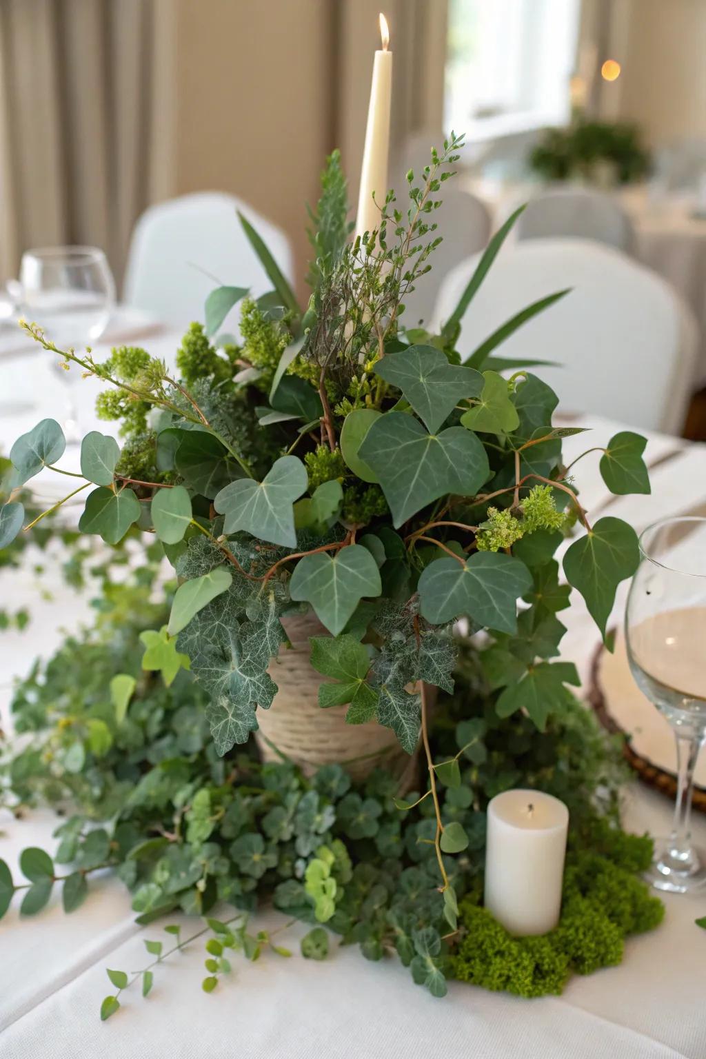 Foliage adds an elegant and simple touch to any centerpiece.