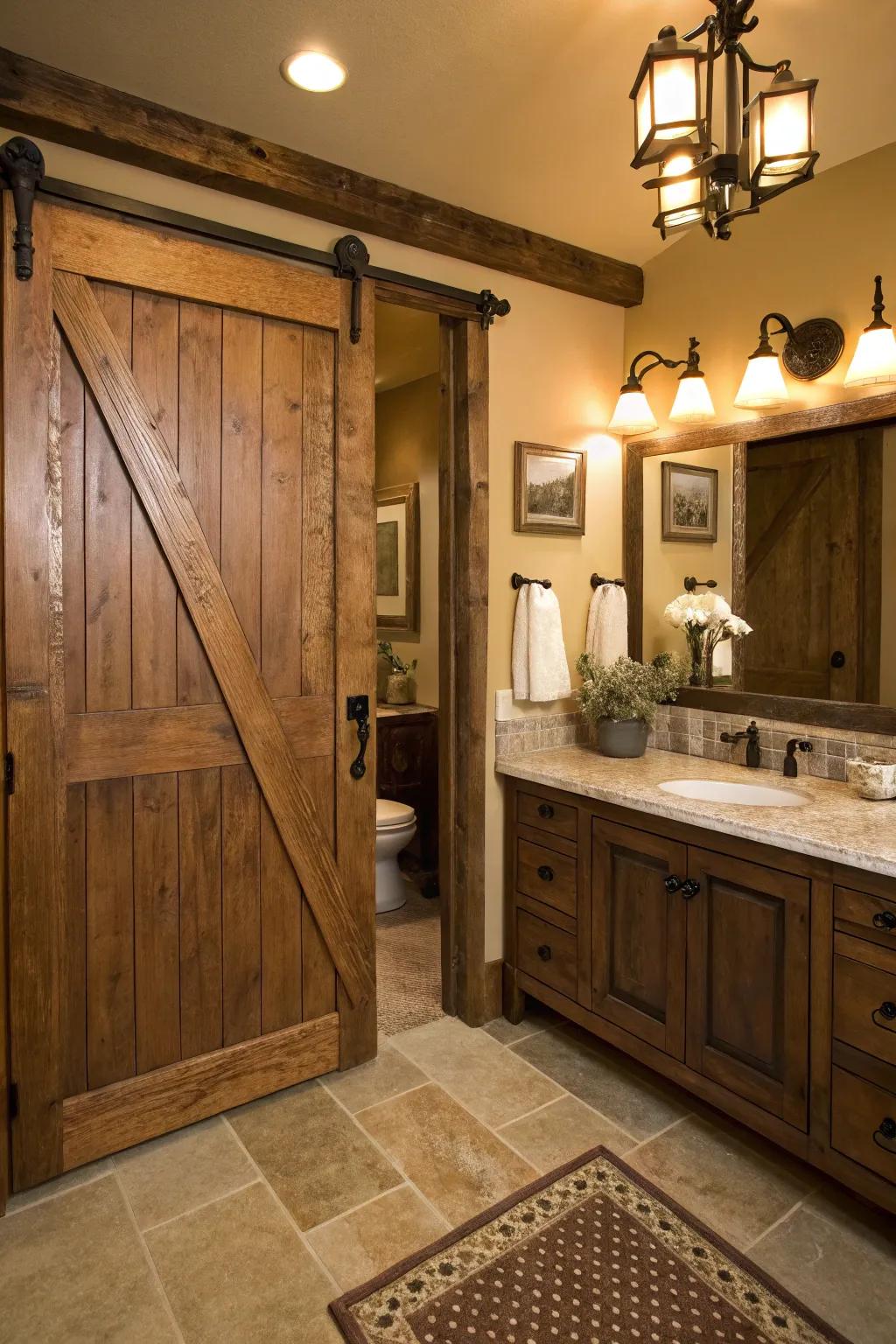 Traditional barn doors offer ageless charm and elegance.