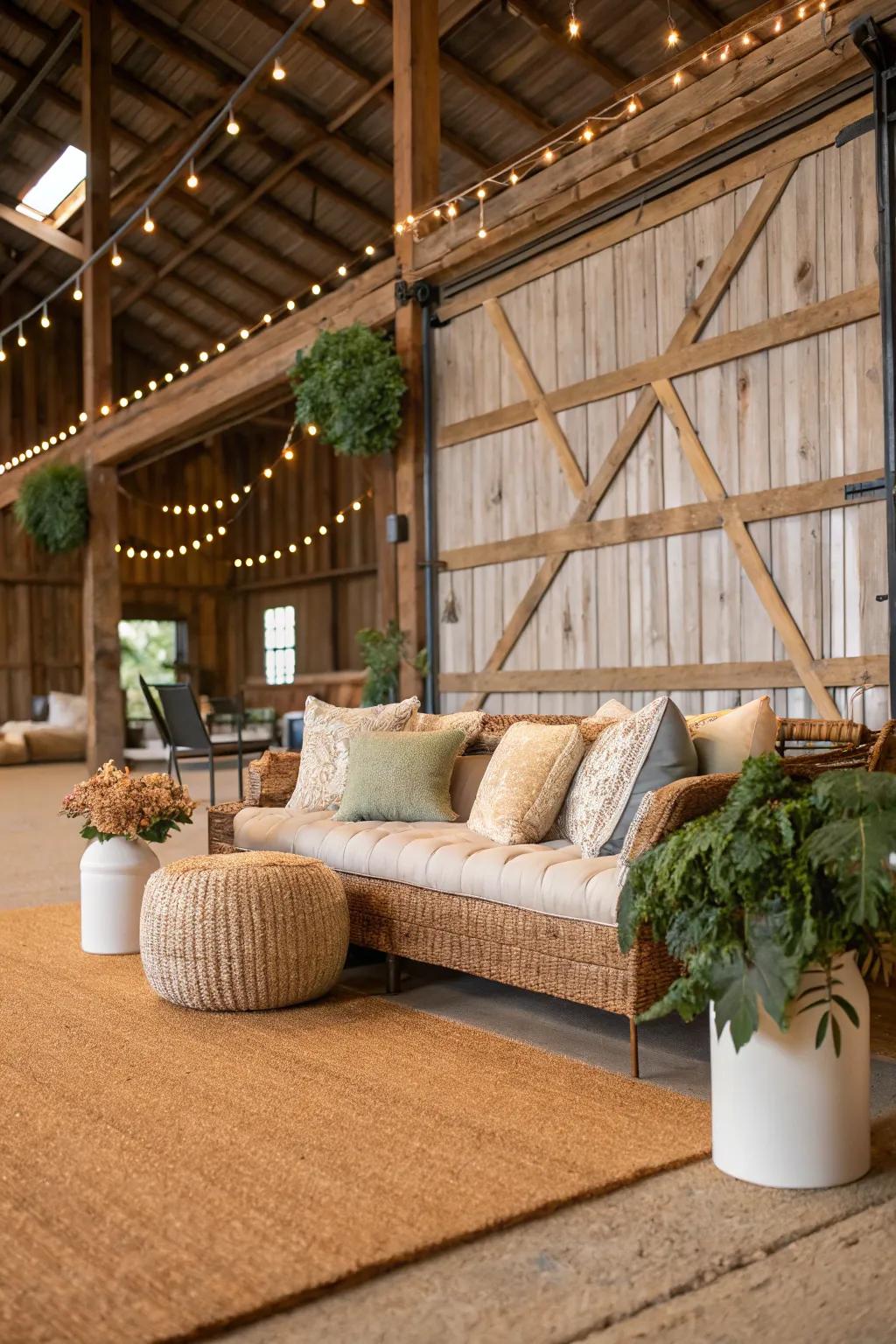 Cork flooring offers an eco-friendly, comfortable option.