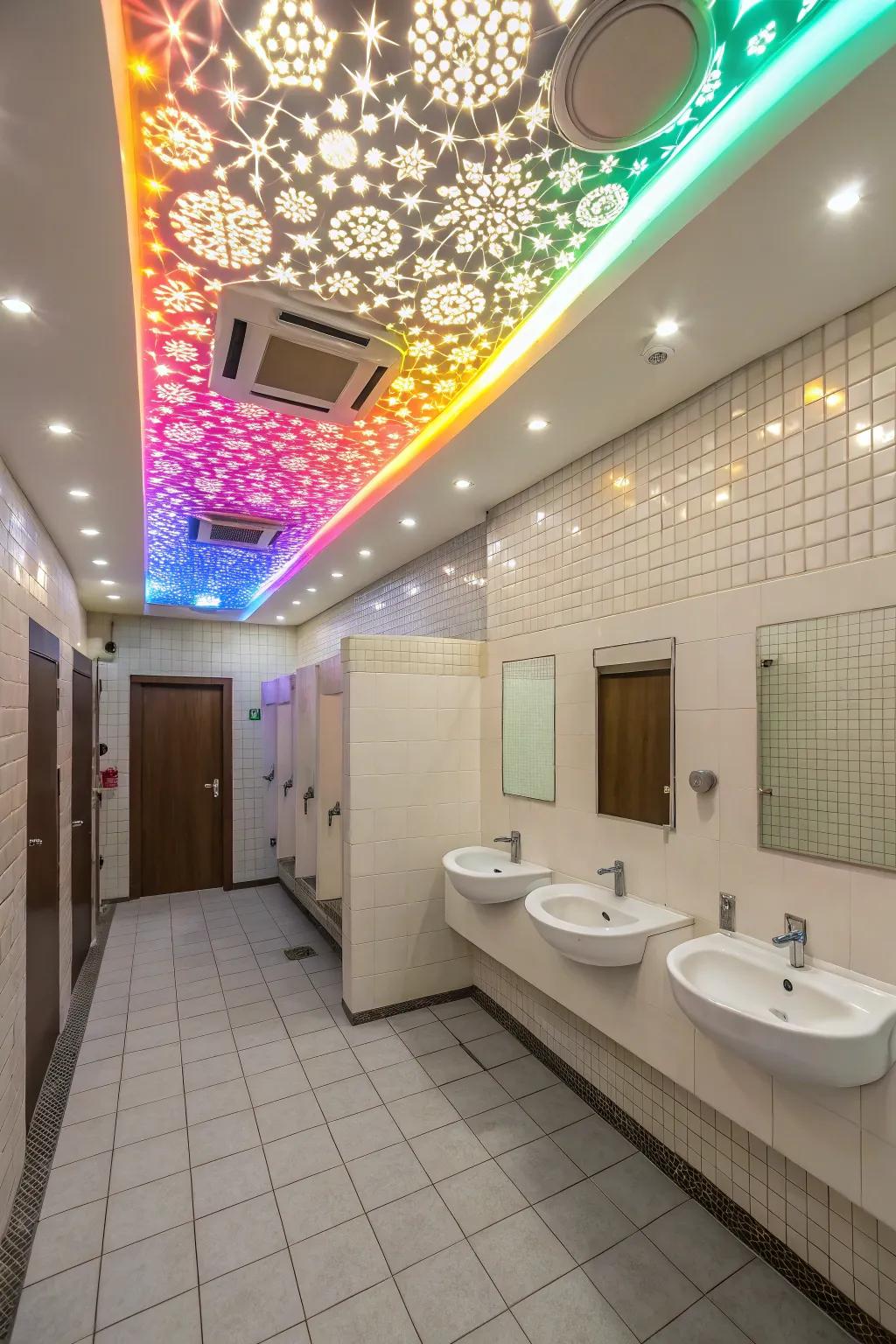 Vivid lighting adds a playful and unique touch.