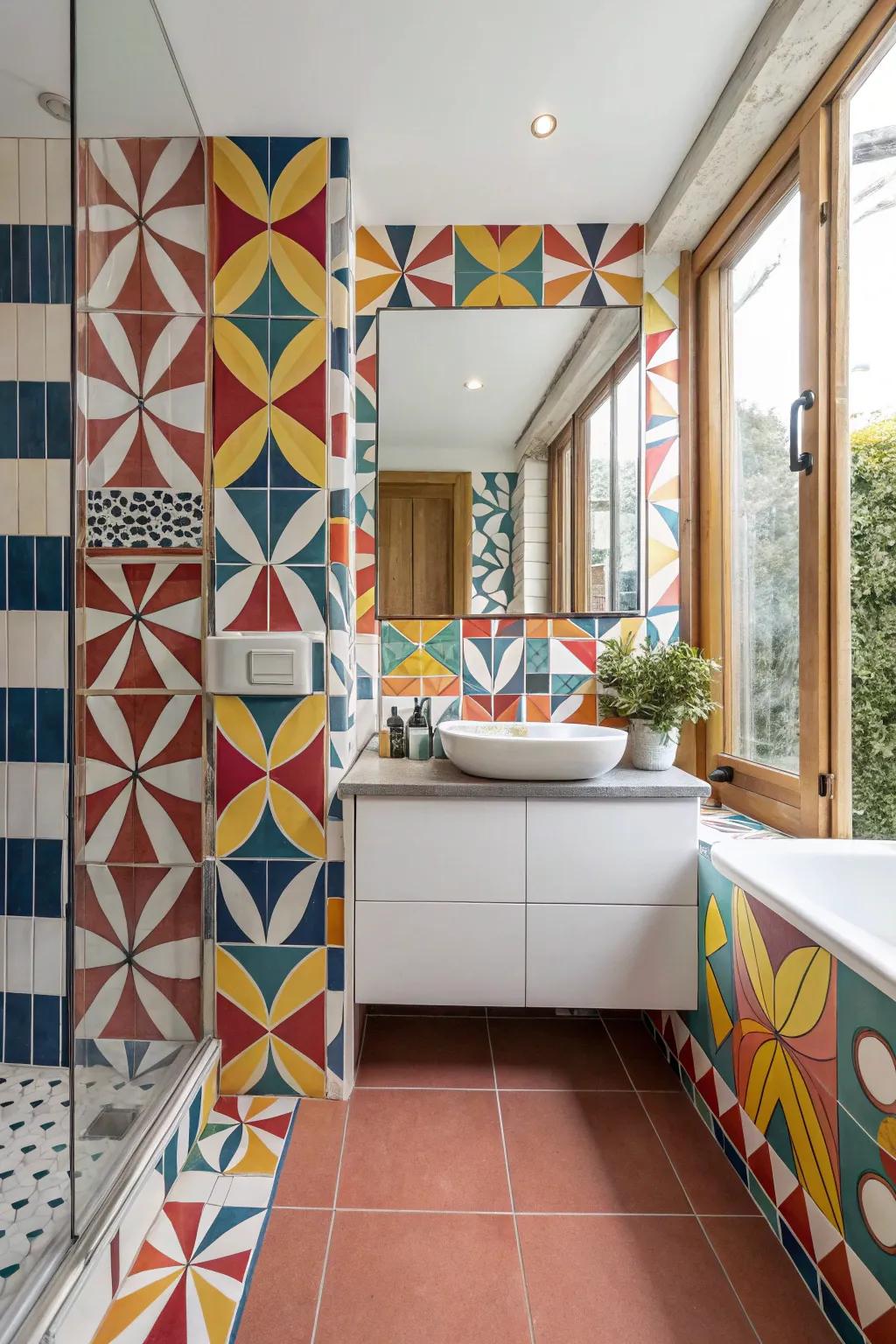 Mid-century patterns bring vibrant energy.