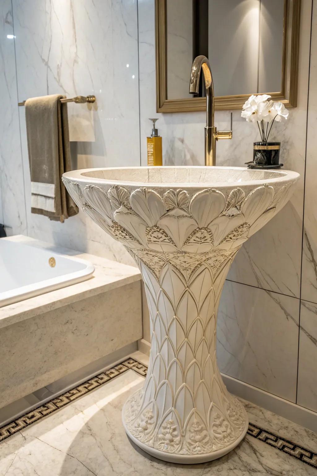 A sculptural sink is a functional work of art.