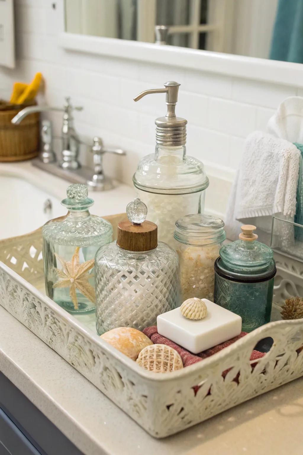 Vintage acquisitions infuse the staging arrangement with character and charm.