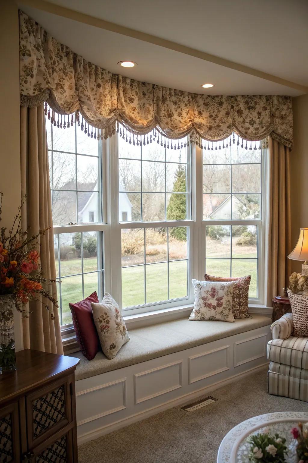 Tab top valances offer versatility and style.