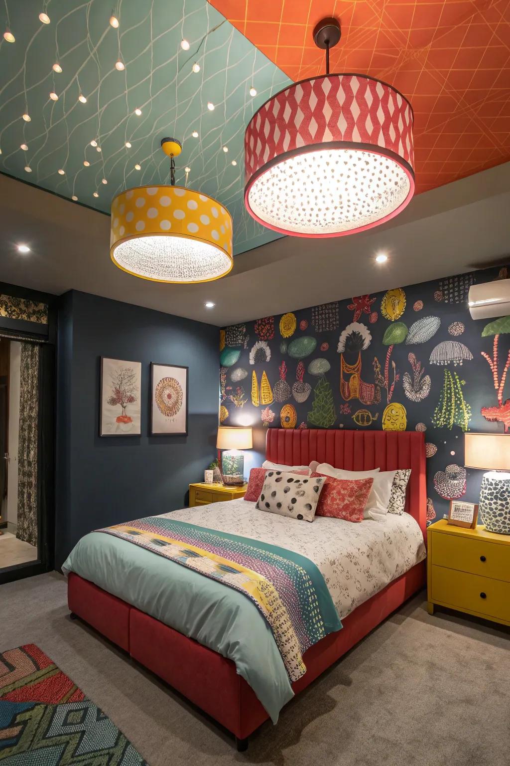 Bold colors can make your lighting fixtures a standout feature.