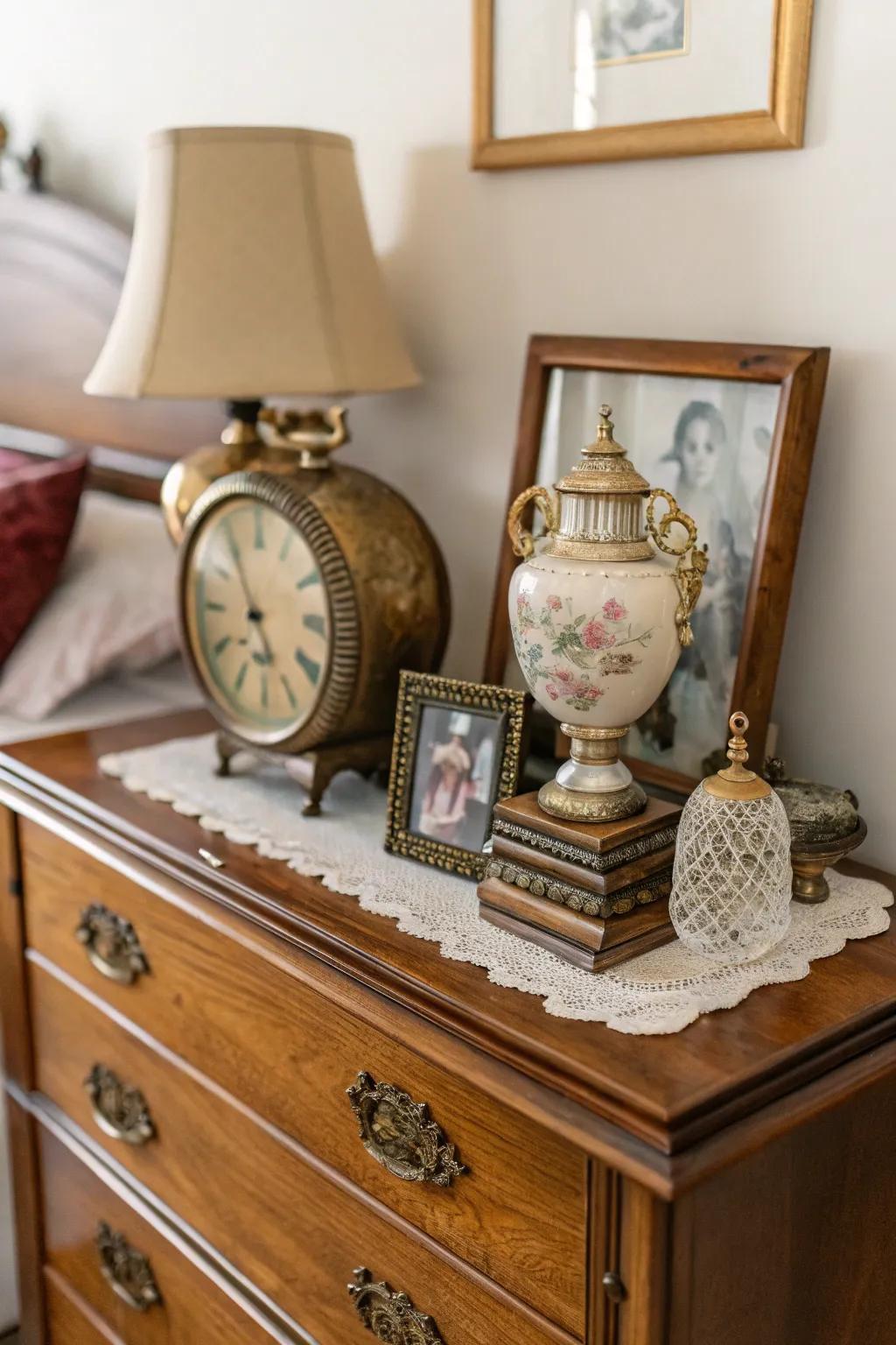 Vintage finds add charm and personal history.