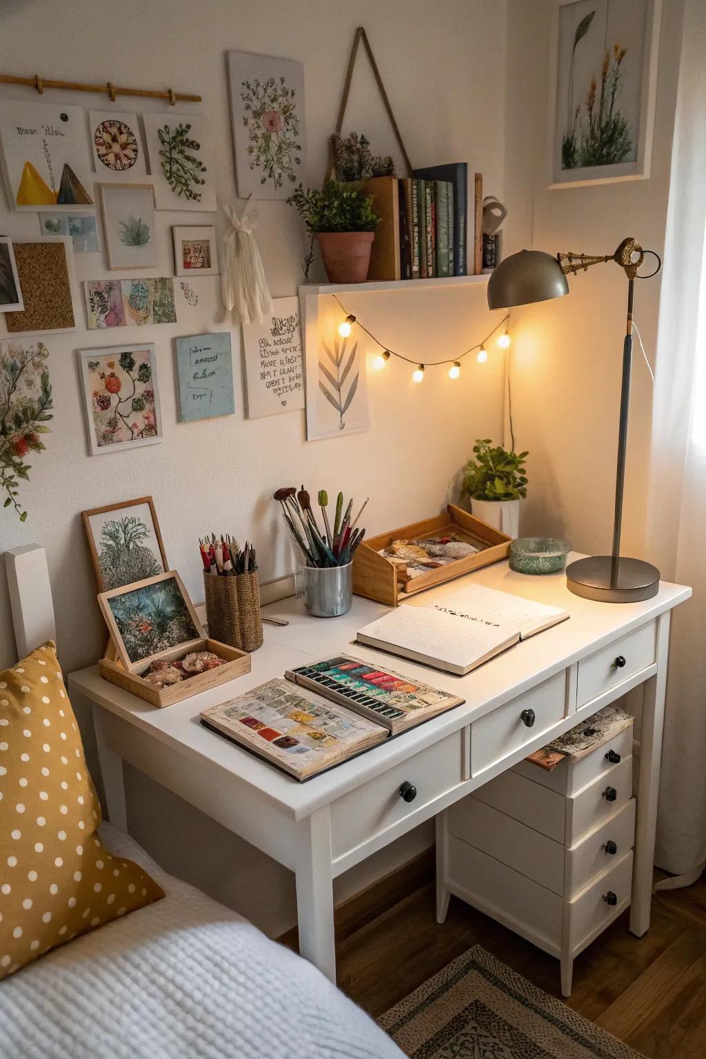 Encourage creativity with a dedicated corner.