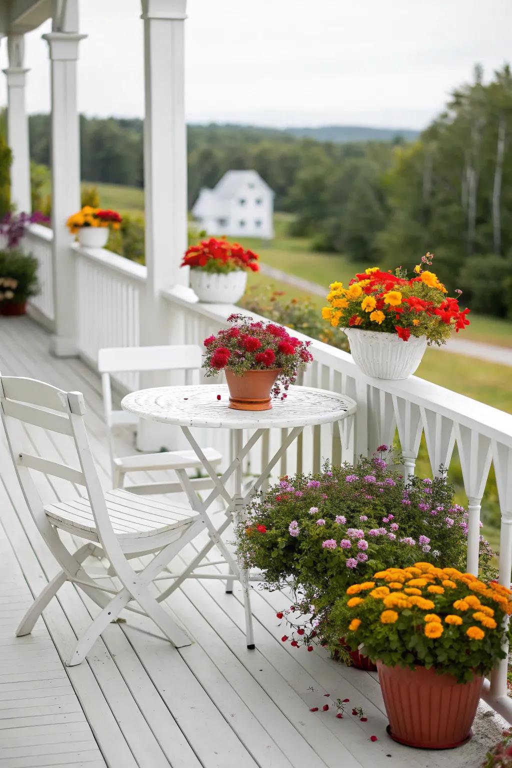 Snow decks offer a fresh and airy backdrop for outdoor living.