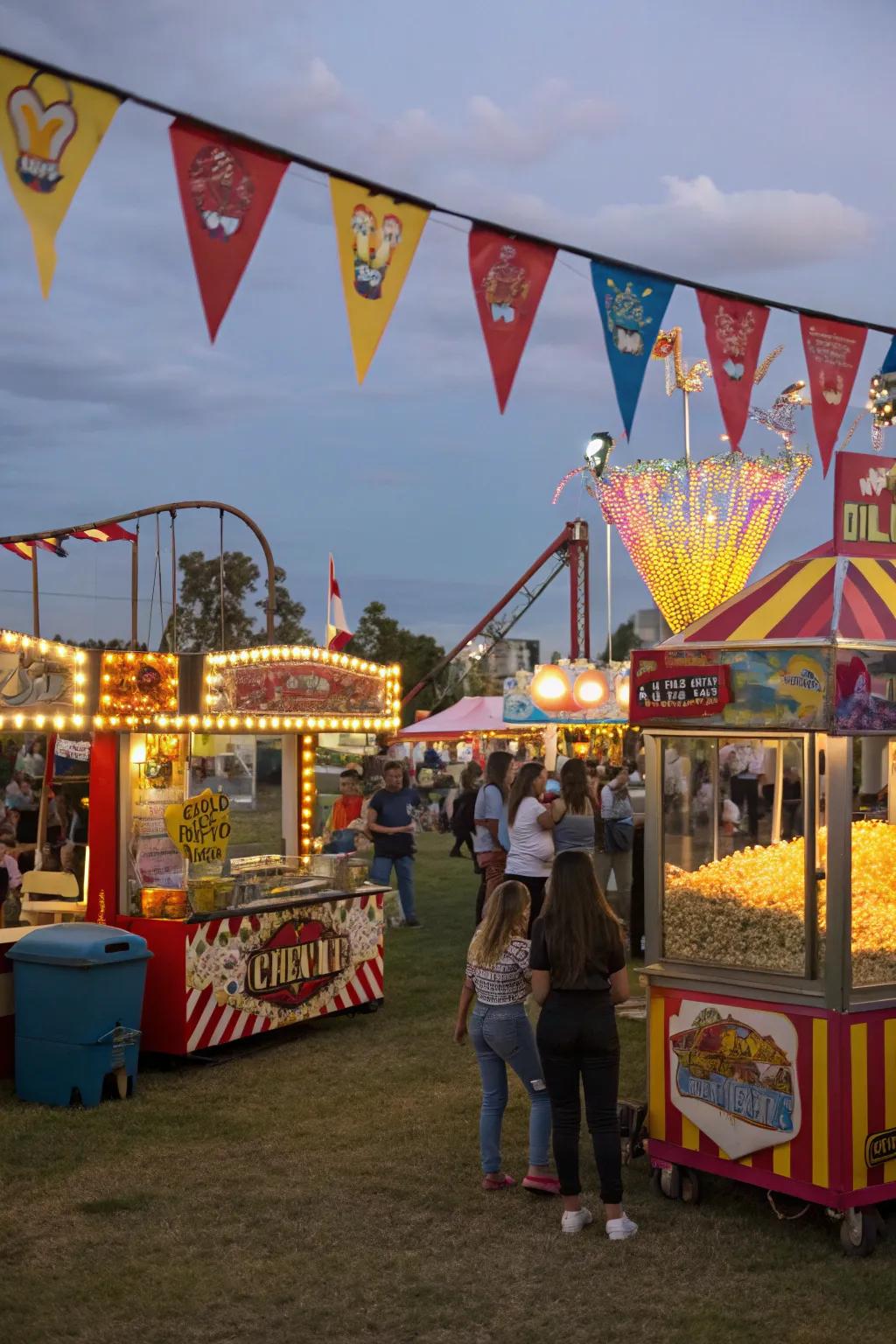 Enjoy the lively atmosphere of an amusement-themed celebration.