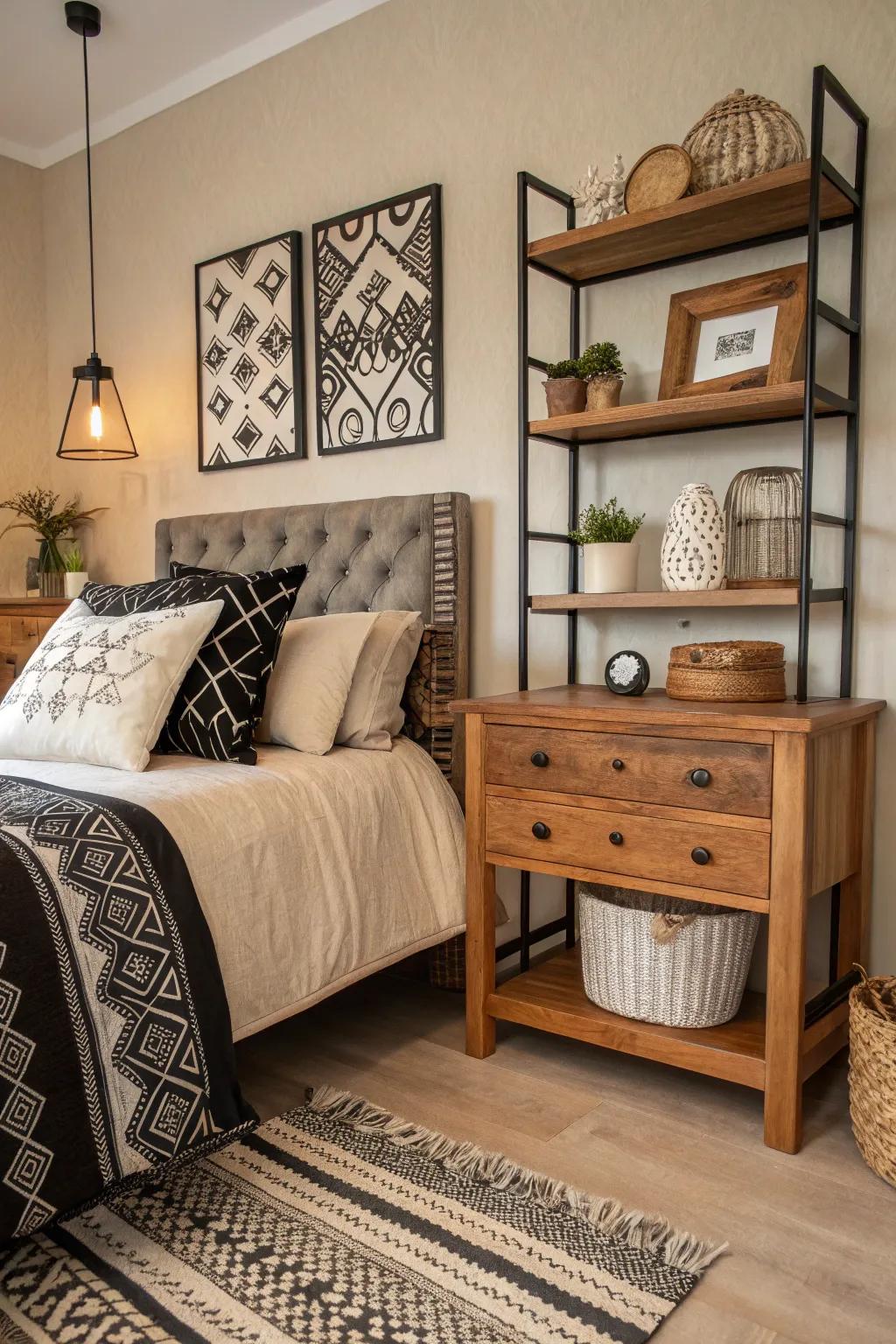 Wood accents bring warmth and a timeless vibe.