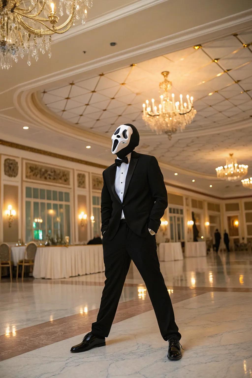 Elevate your Halloween festivities with a timeless tuxedo ensemble, which is perfect for any spooky soirée.
