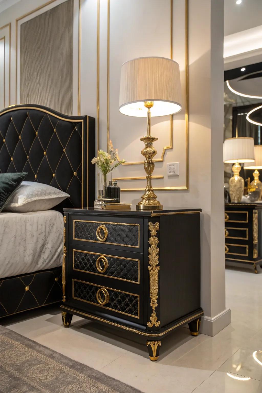 Elegant nightstands enhance both style and functionality.