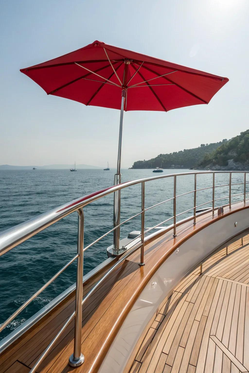 Take your boating up a notch with a stylish rail-mounted shade.