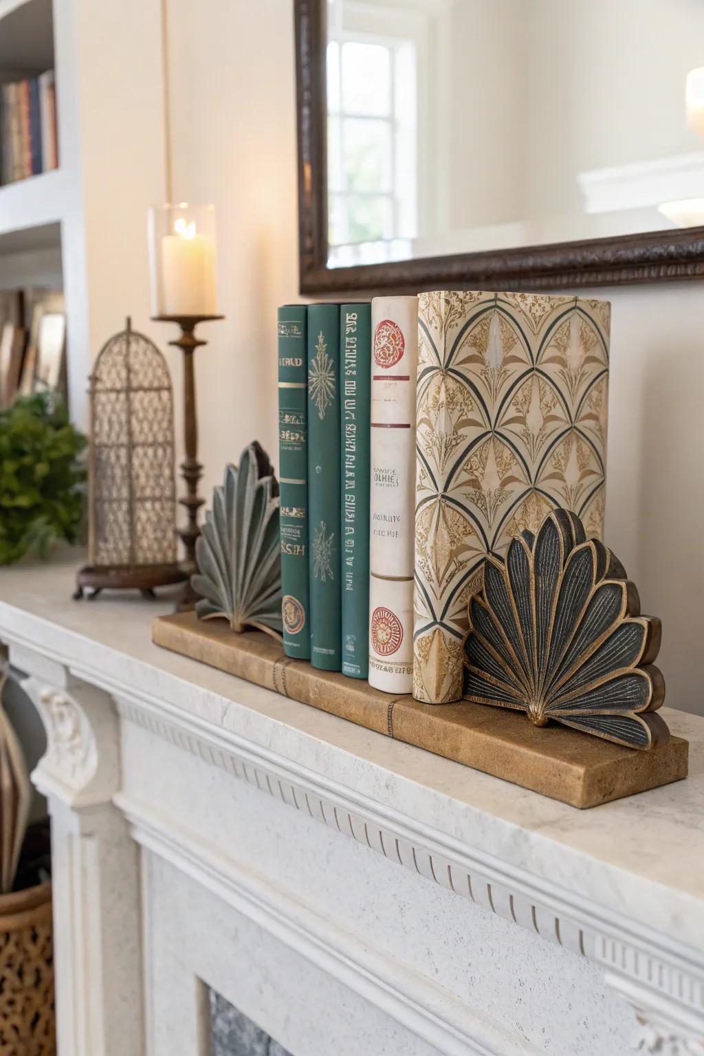 Creative bookends add both style and functionality.