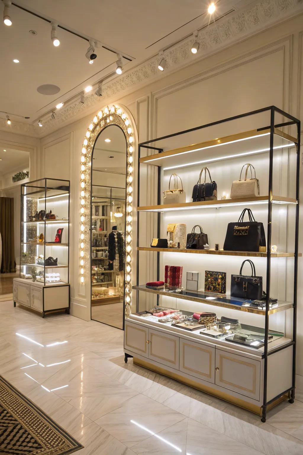 Enhance your retail space with versatile cable lighting for merchandise displays.
