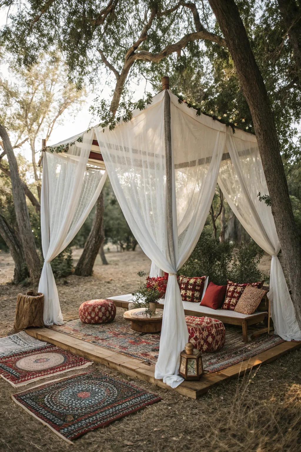 Change your campsite with a romantic bohemian outdoor shade.