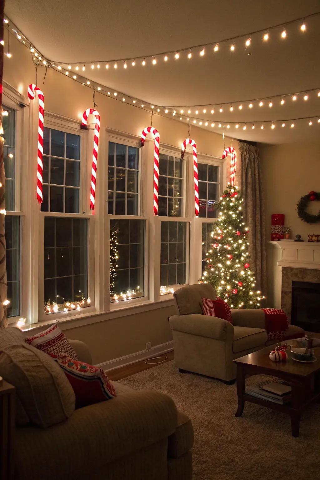 Illuminate your celebration with peppermint fairy lights.