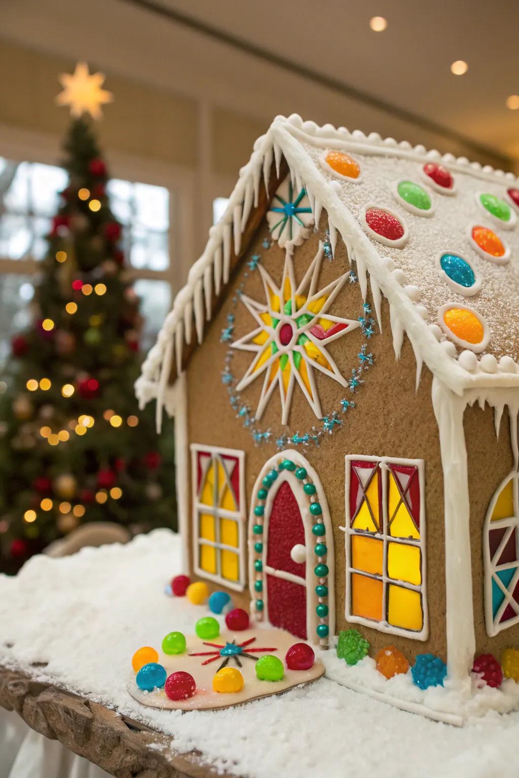 Fruit chew sweets melted to produce stunning colored glass panes.