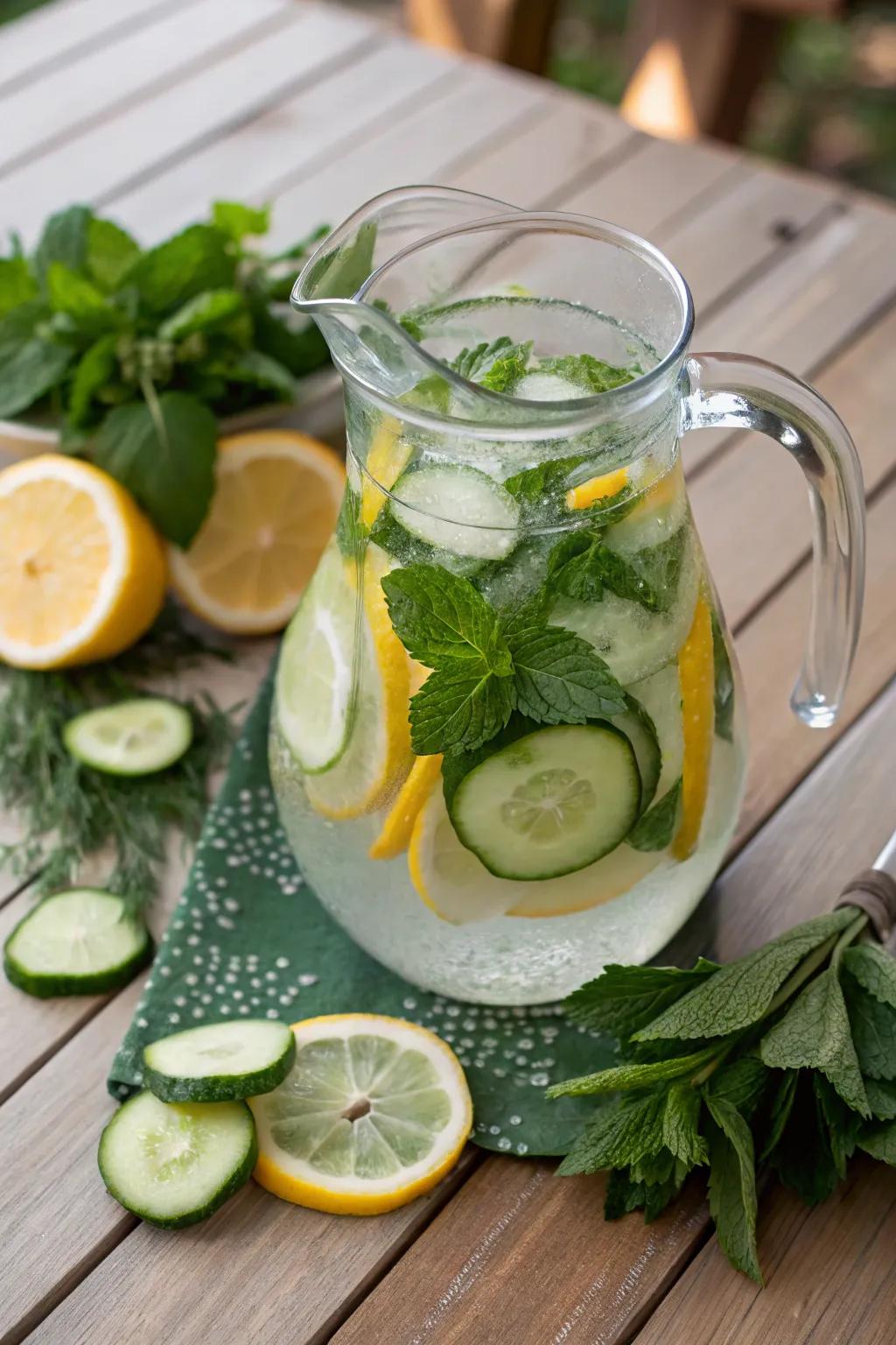 Enjoy refreshing drinks made with herbs.